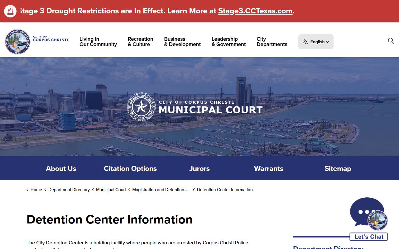 Corpus Christi arrest records and detention center