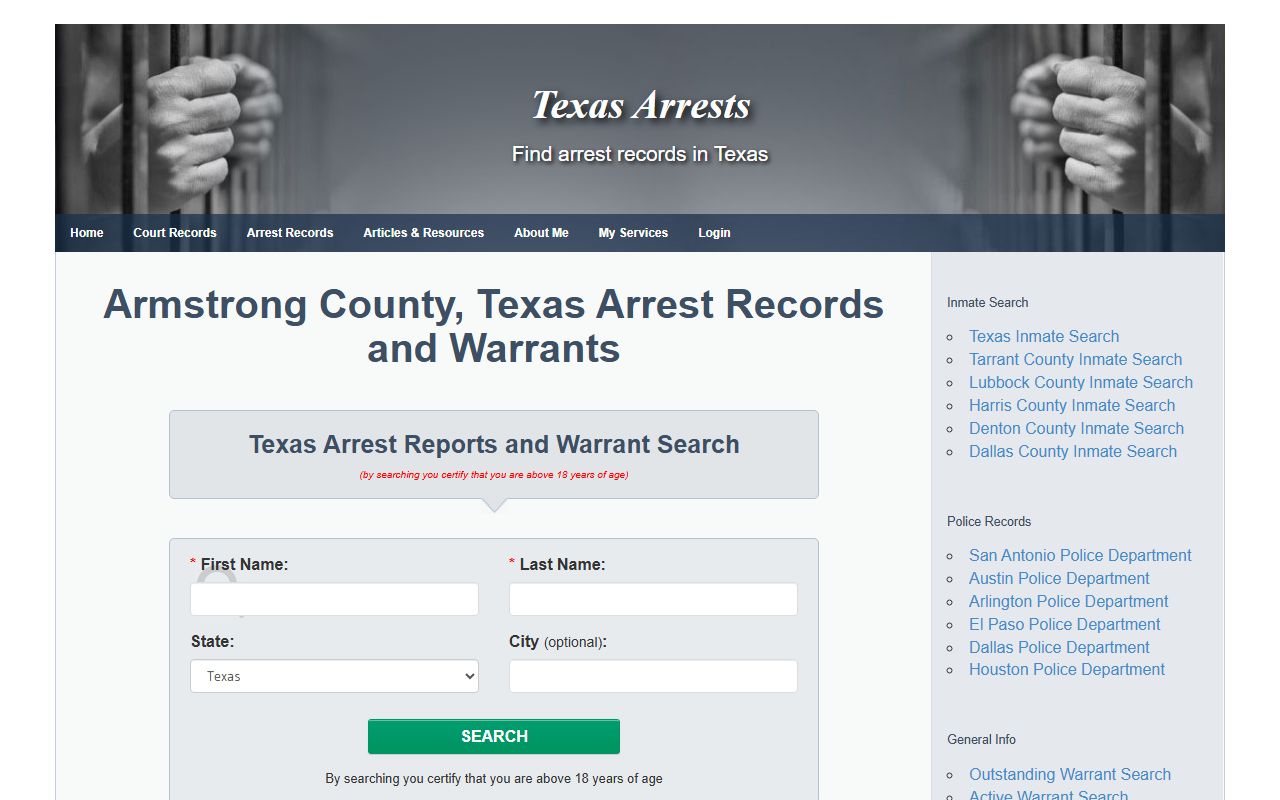 Armstrong County Sheriff arrest records