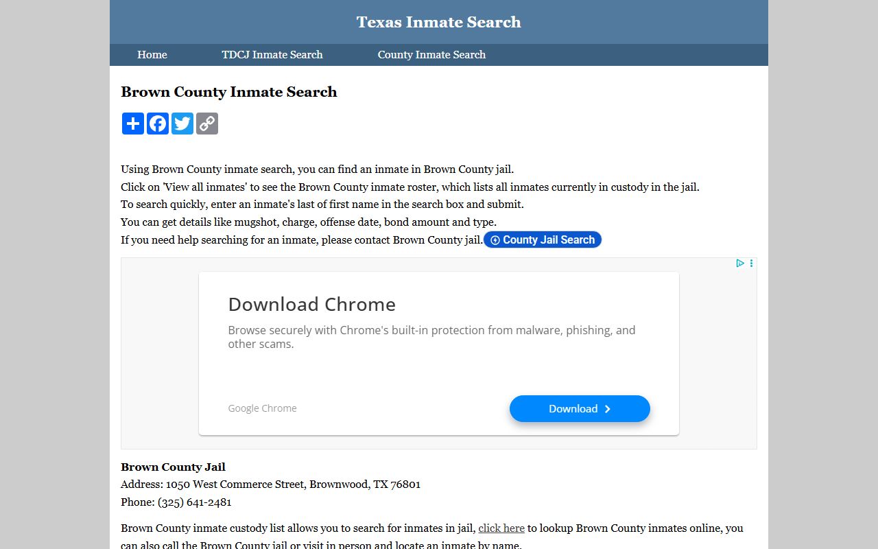 Brown County Sheriff arrest records