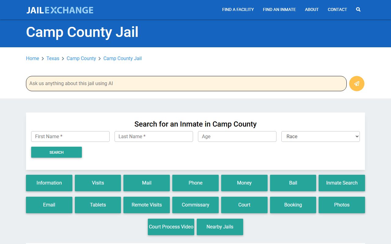 Camp County Sheriff's Office arrest records and jail in Pittsburg Texas