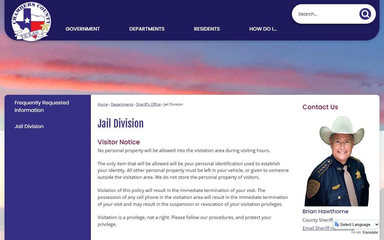 Chambers County Sheriff's Office arrest records and jail in Anahuac Texas