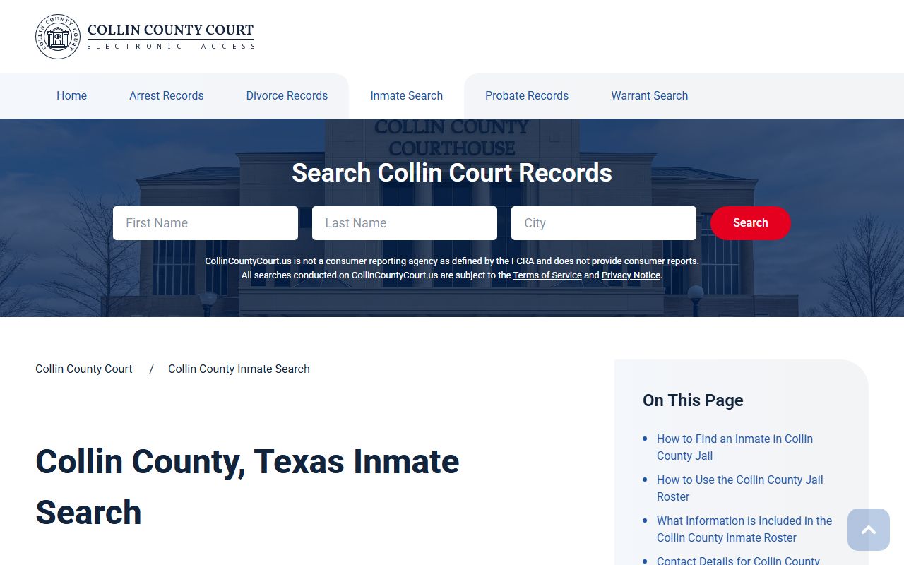 Collin County Sheriff arrest records portal