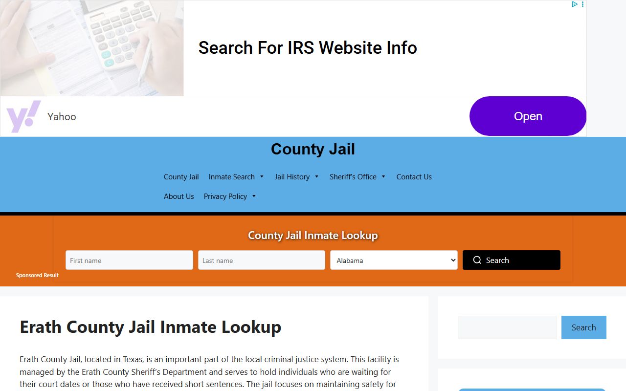 Erath County Jail arrest records and inmate search