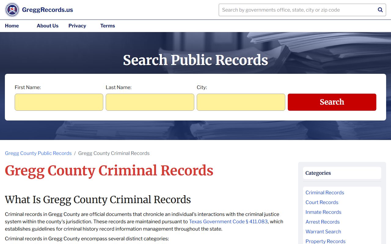 Gregg County Sheriff arrest records and inmate search Longview