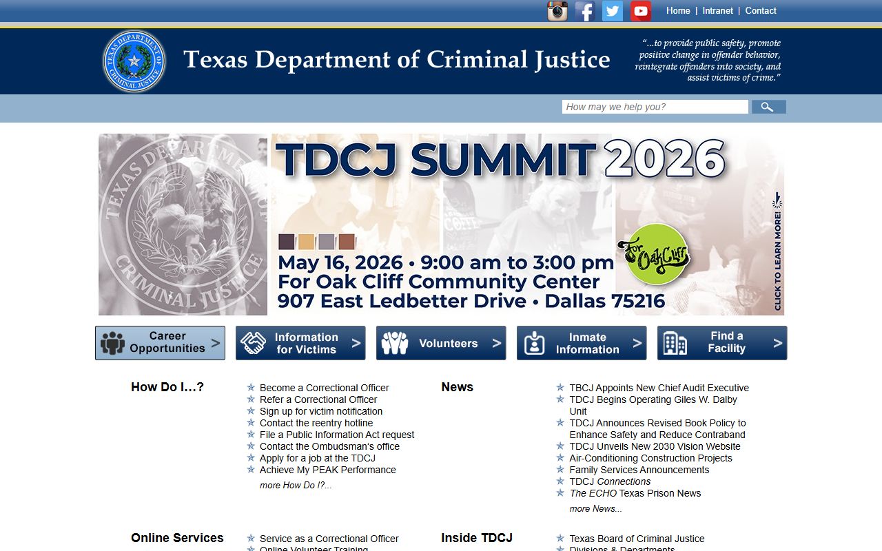 Texas Department of Criminal Justice Arrest Records Inmate Search