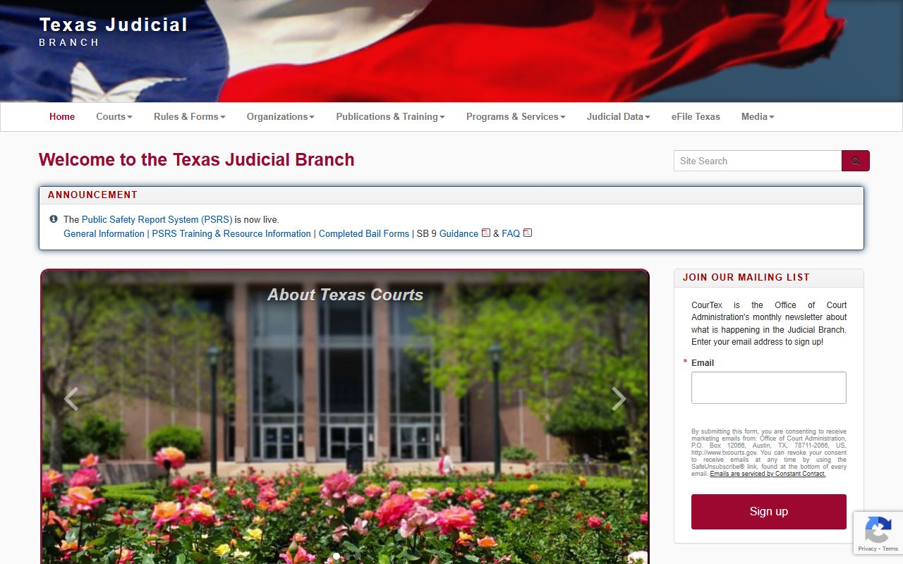 Texas Judicial Branch Records Arrest Records
